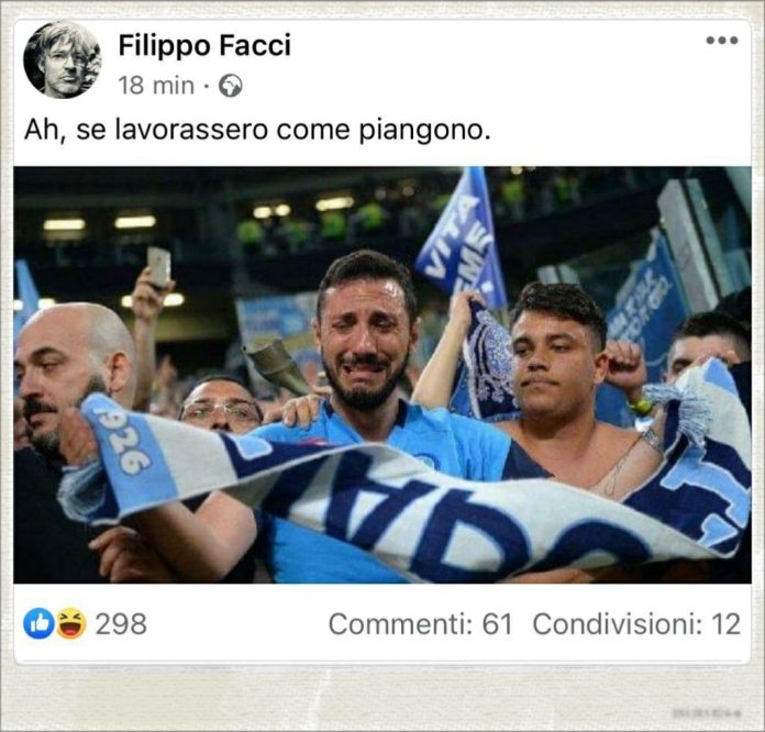 Il post antinapoletano di Filippo Facci