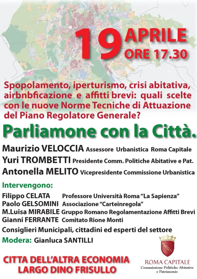 Roma Capitale: la Commissione Politiche Abitative incontra la citta’