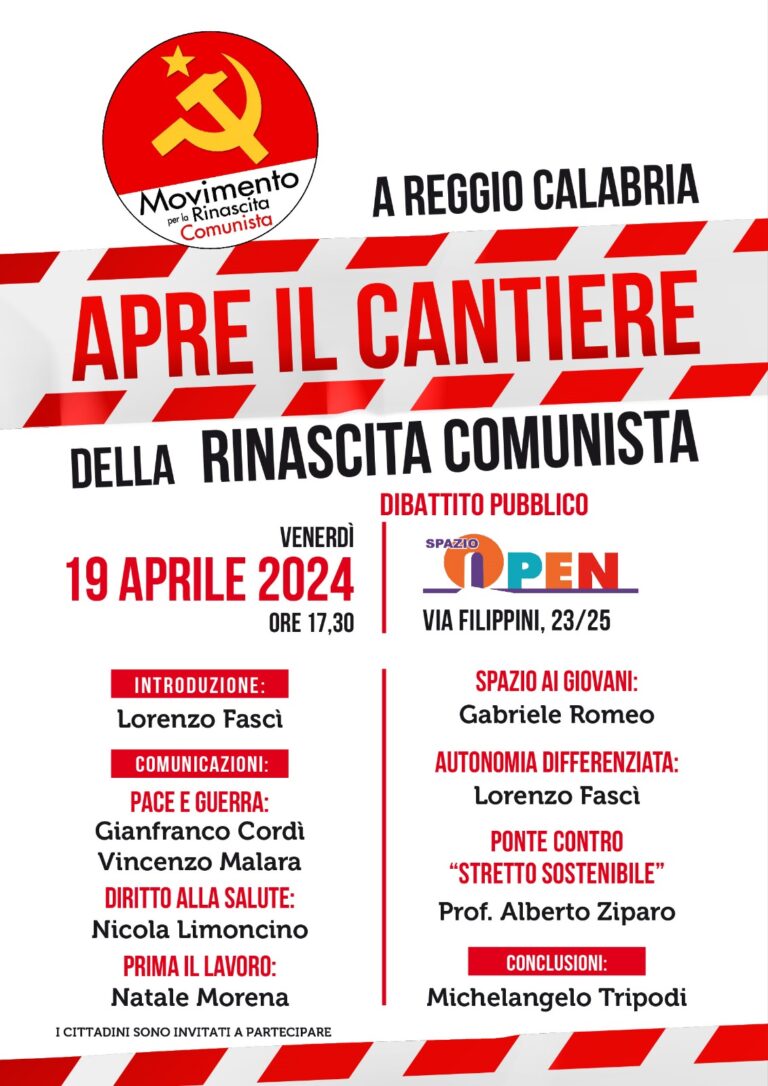 A Reggio Calabria apre il cantiere della Rinascita Comunista